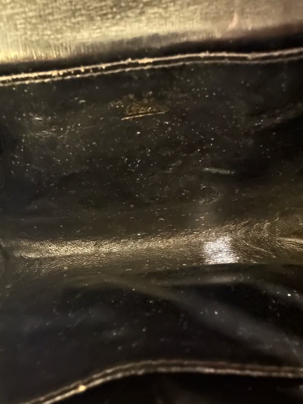 Gucci Black Leather Shoulder Bag with Gold Accents - Picture 11 of 13